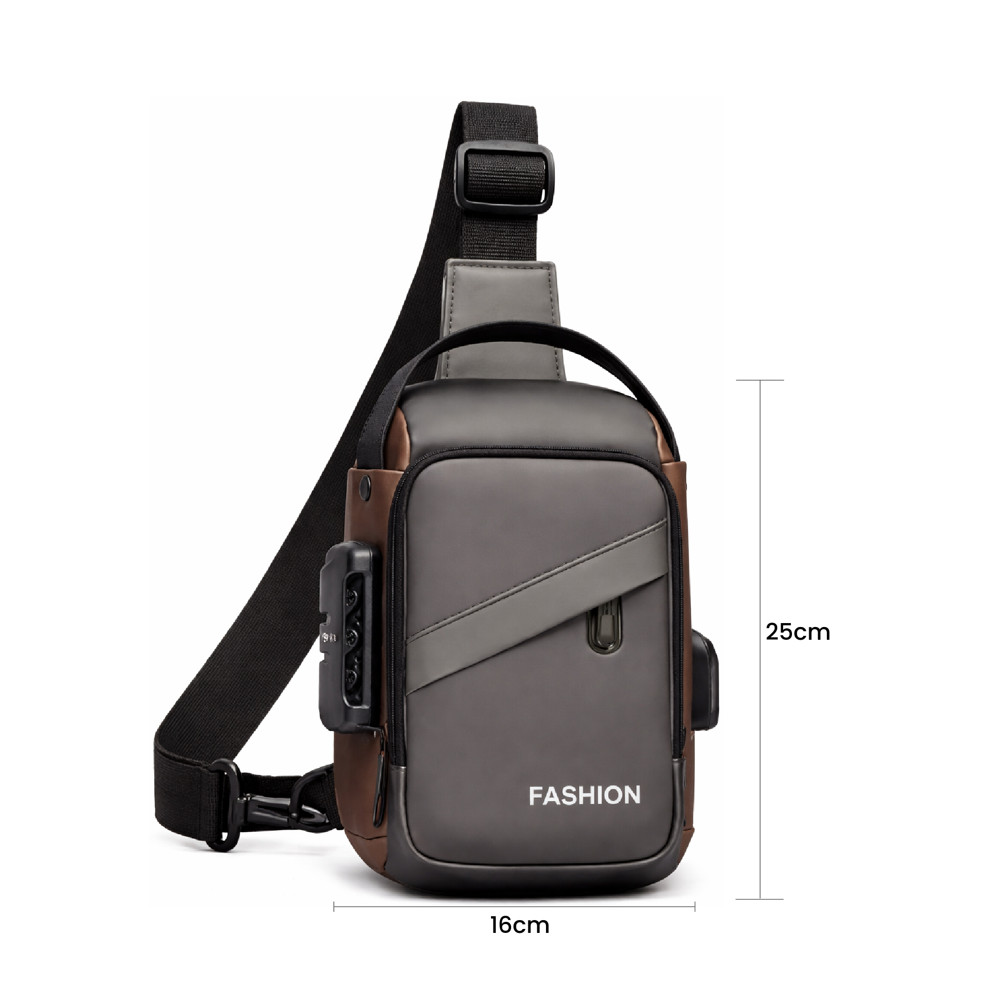 Vista 10 de Bolso Mini USB Cargador Hombre Antirrobo - COLOR: NEGRO